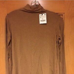 ZARA Stretchy Monk Neck Tunic Top, S, NWT